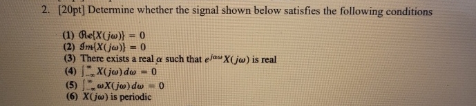 2 0 p t Determine whether the signal shown below