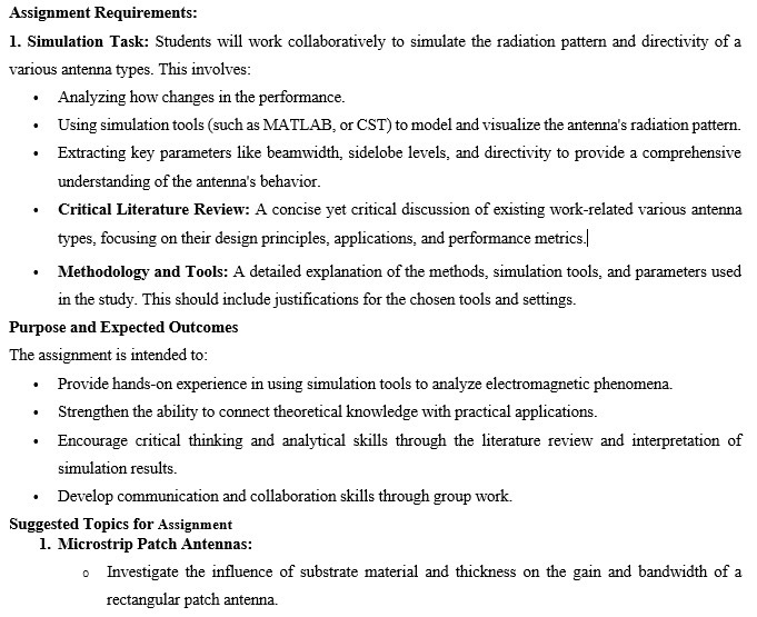 Assignment Requirements: Simulation Task: