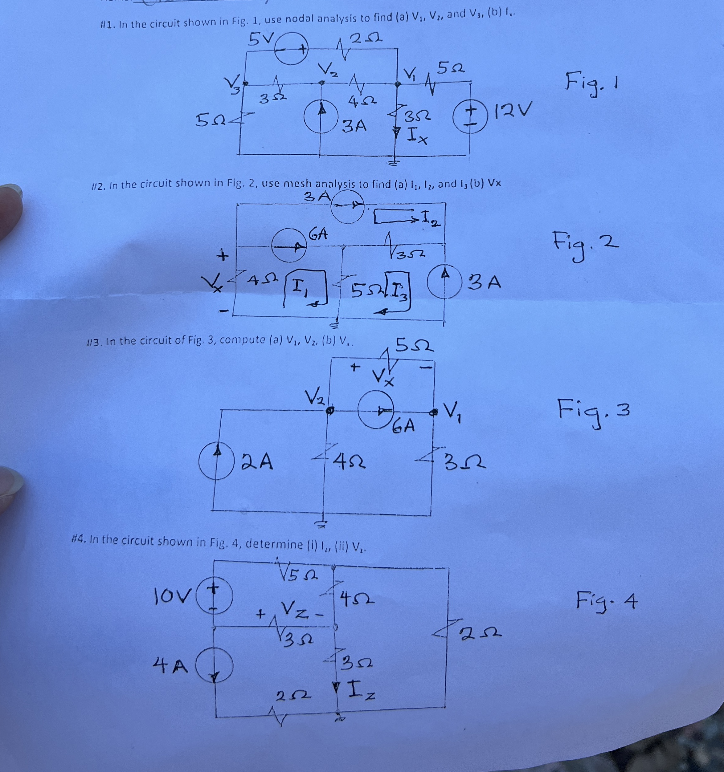 In the circuit shown in Fig. 1 , use nodal