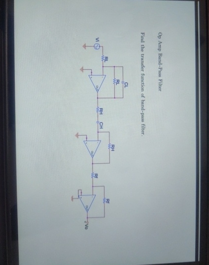 Op Amp Band - Pass Filter Find the transfer