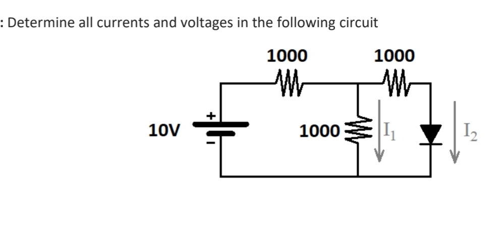 : Determine all currents and voltages in the