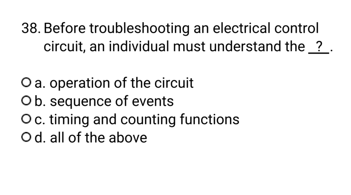 Before troubleshooting an electrical control