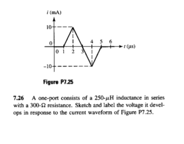 7 . 2 6 A one - port consists of a 2 5 0 - H