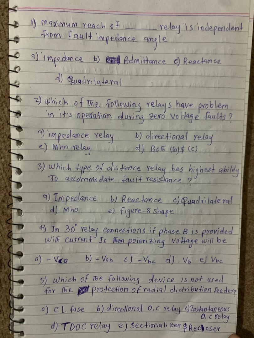 1 ) maximum reach of from fault impedance angle a