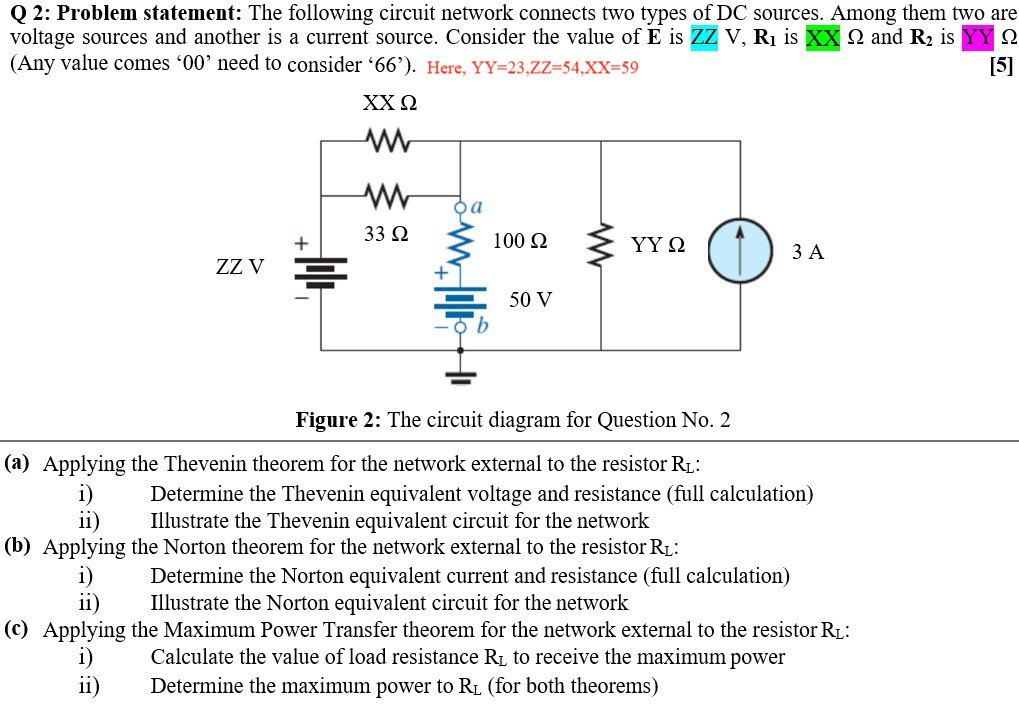 Q 2 : Problem statement: The following circuit