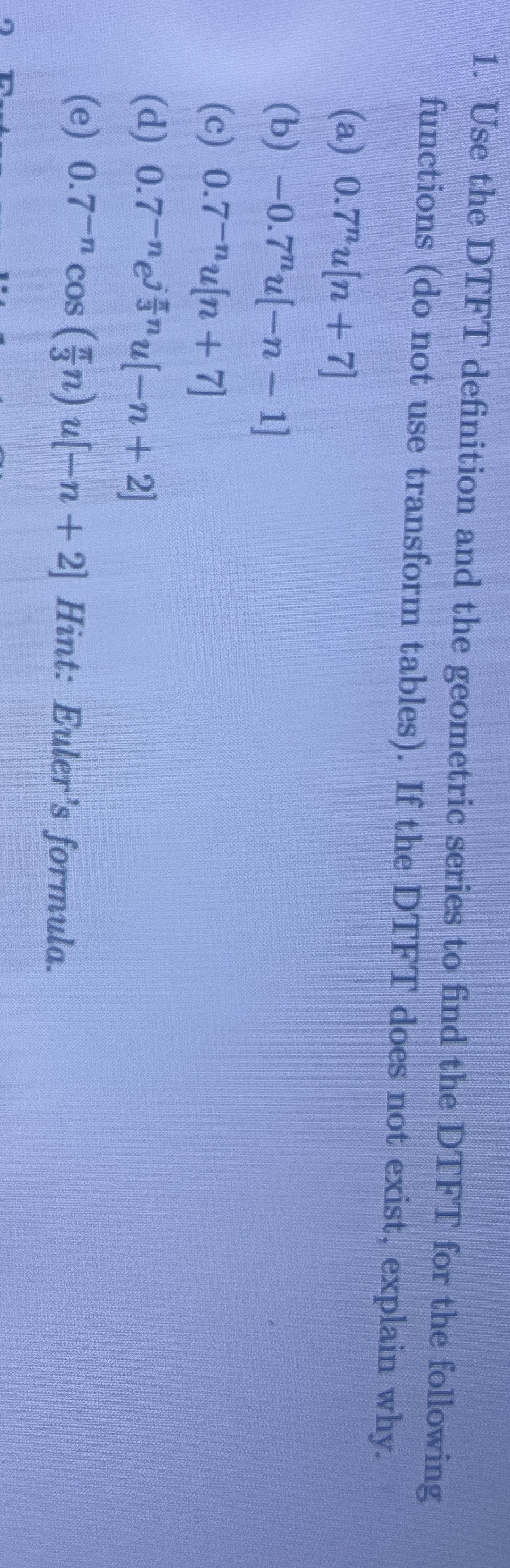 Use the DTFT definition and the geometric series