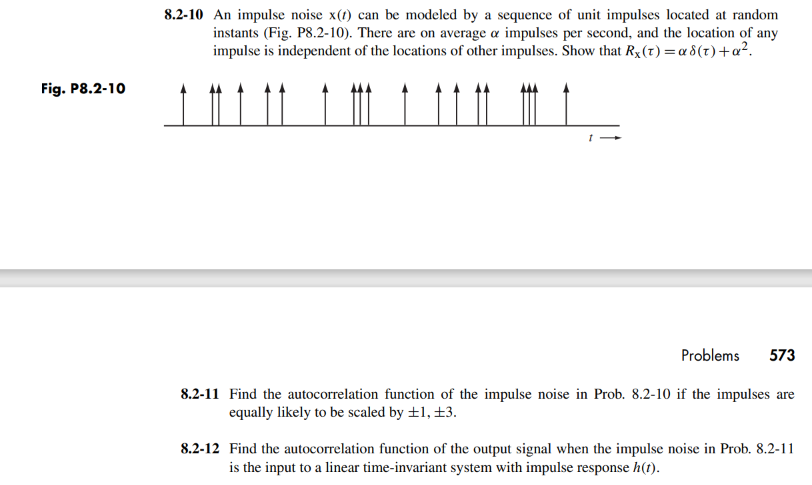 An impulse noise x ( t ) can be modeled by a