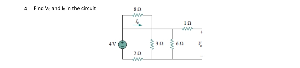 Find V 0 and I 0 in the circuit