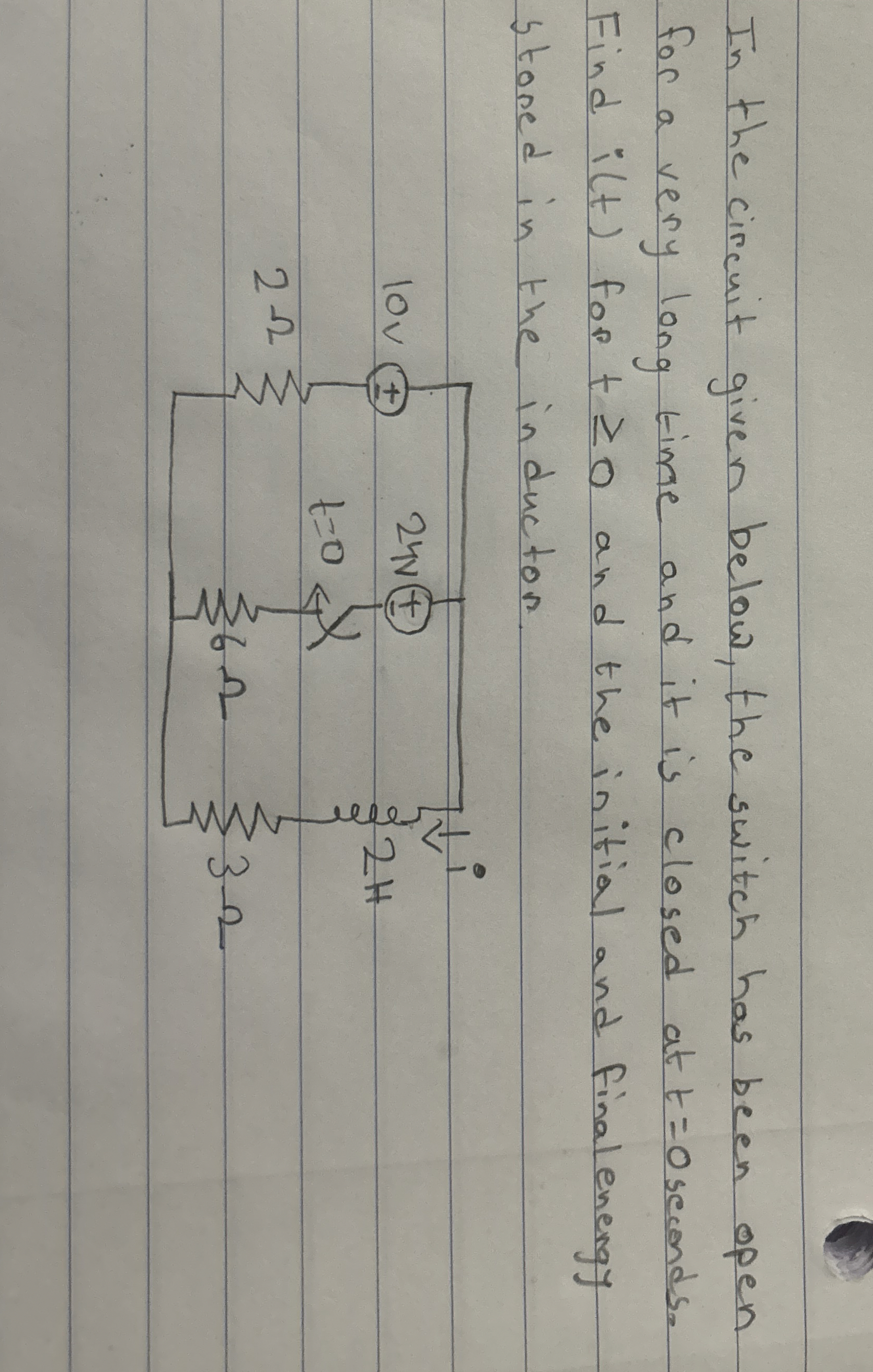 In the circuit given below, the switch has been