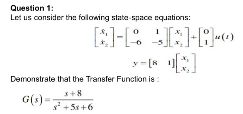 Question 1 : Let us consider the following state