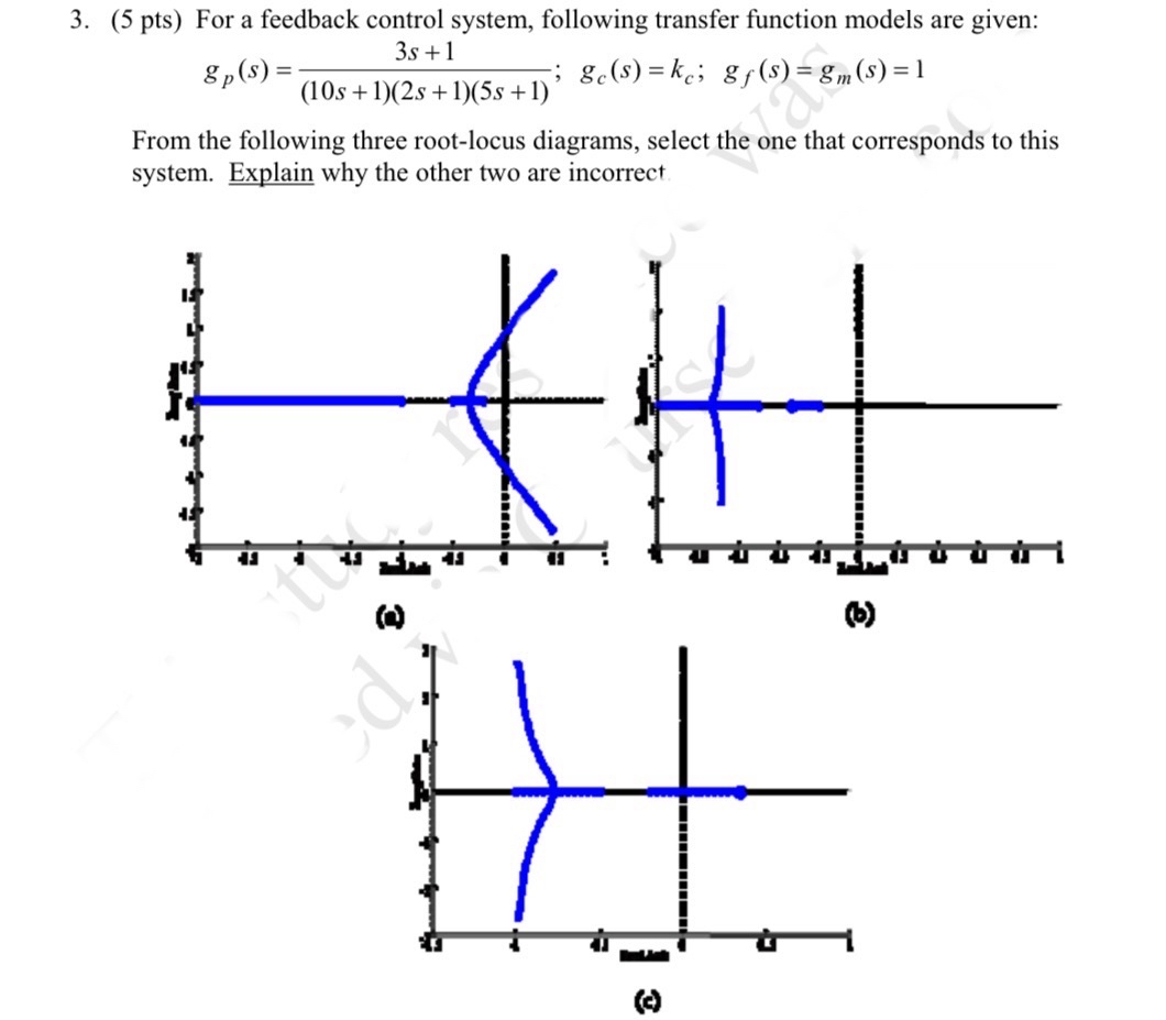 ( 5 pts ) For a feedback control system,