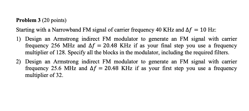 Problem 3 ( 2 0 points ) Starting with a