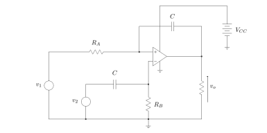 a ) Derive the expression for vo as a function of