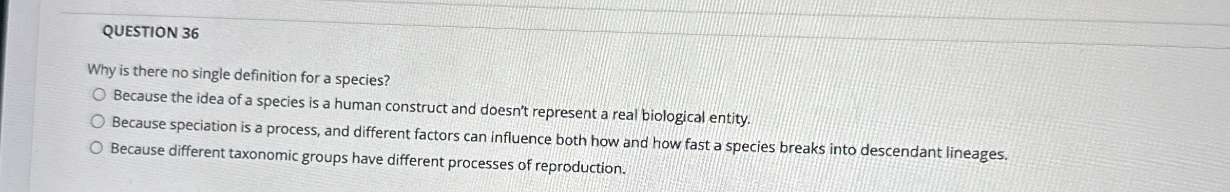 QUESTION 3 6 Why is there no single definition