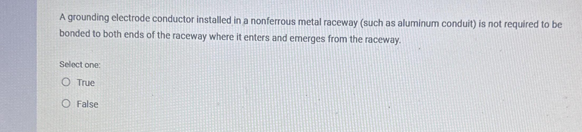 A grounding electrode conductor installed in a
