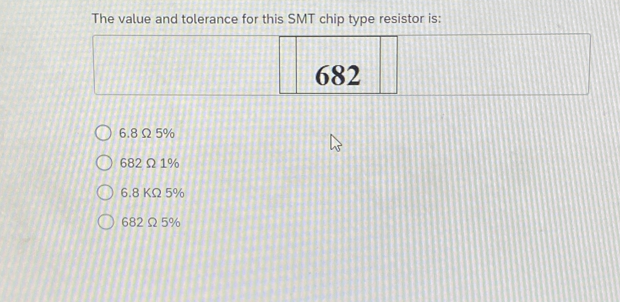 The value and tolerance for this SMT chip type