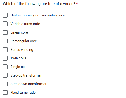 Which of the following are true of a variac? *