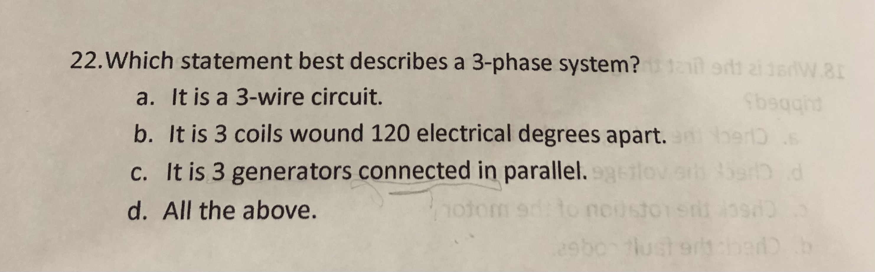 Which statement best describes a 3 - phase