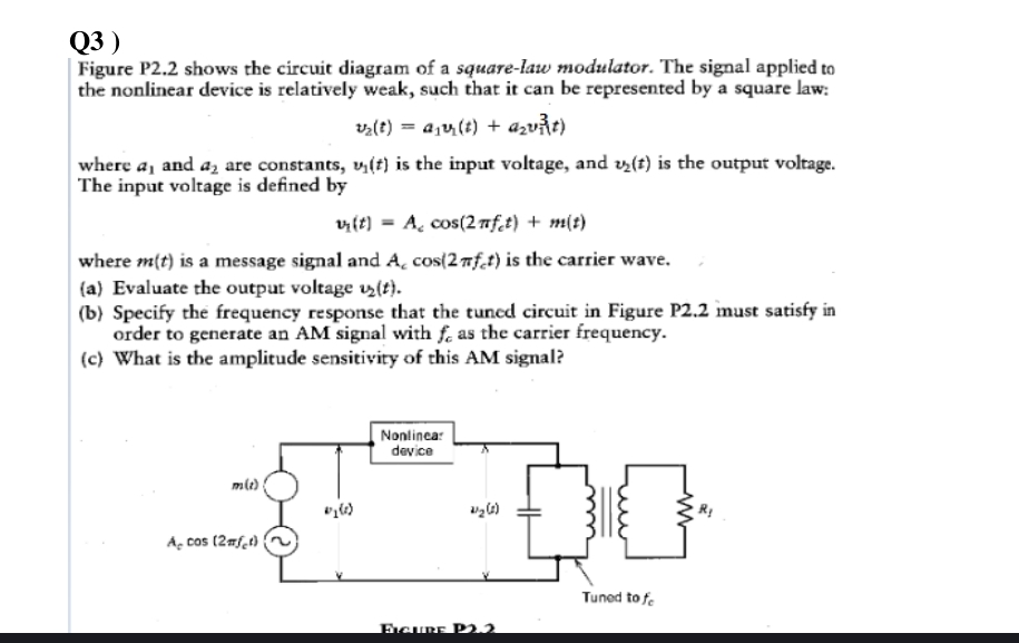 Q 3 ) Figure P 2 . 2 shows the circuit diagram of