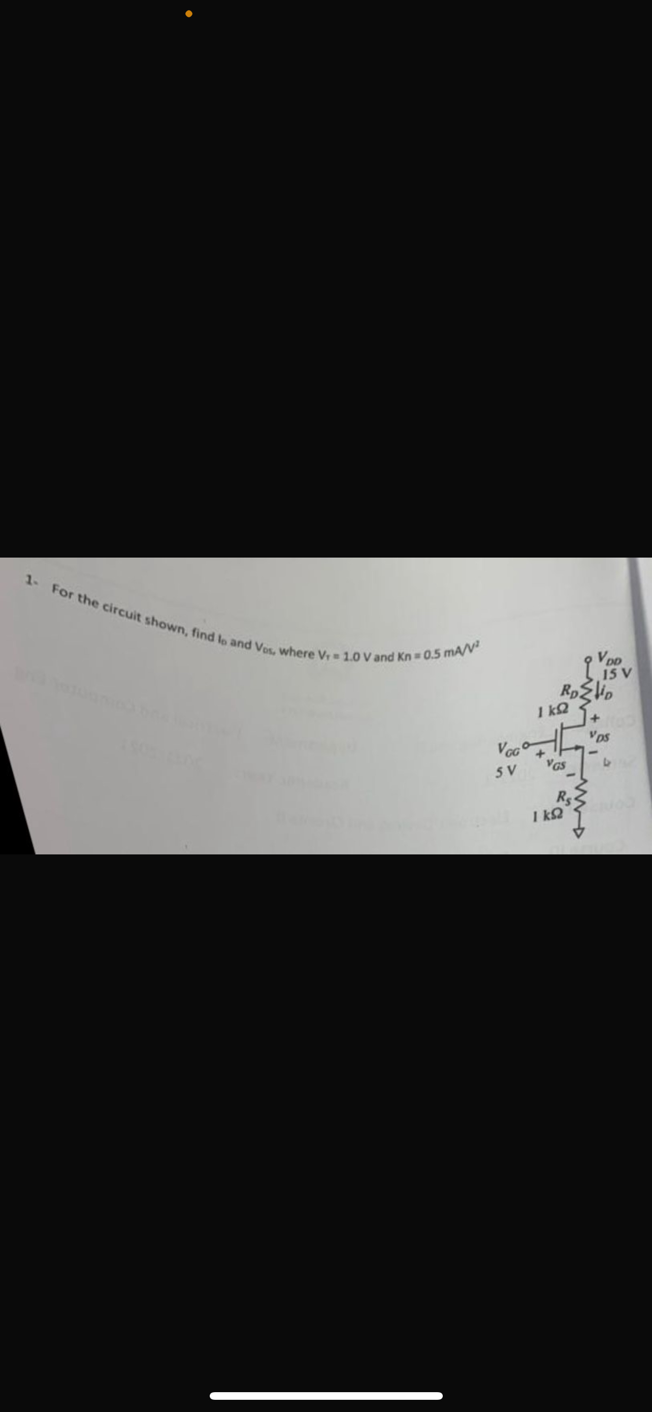 For the circuit shown, find l 0 and V O S , ,
