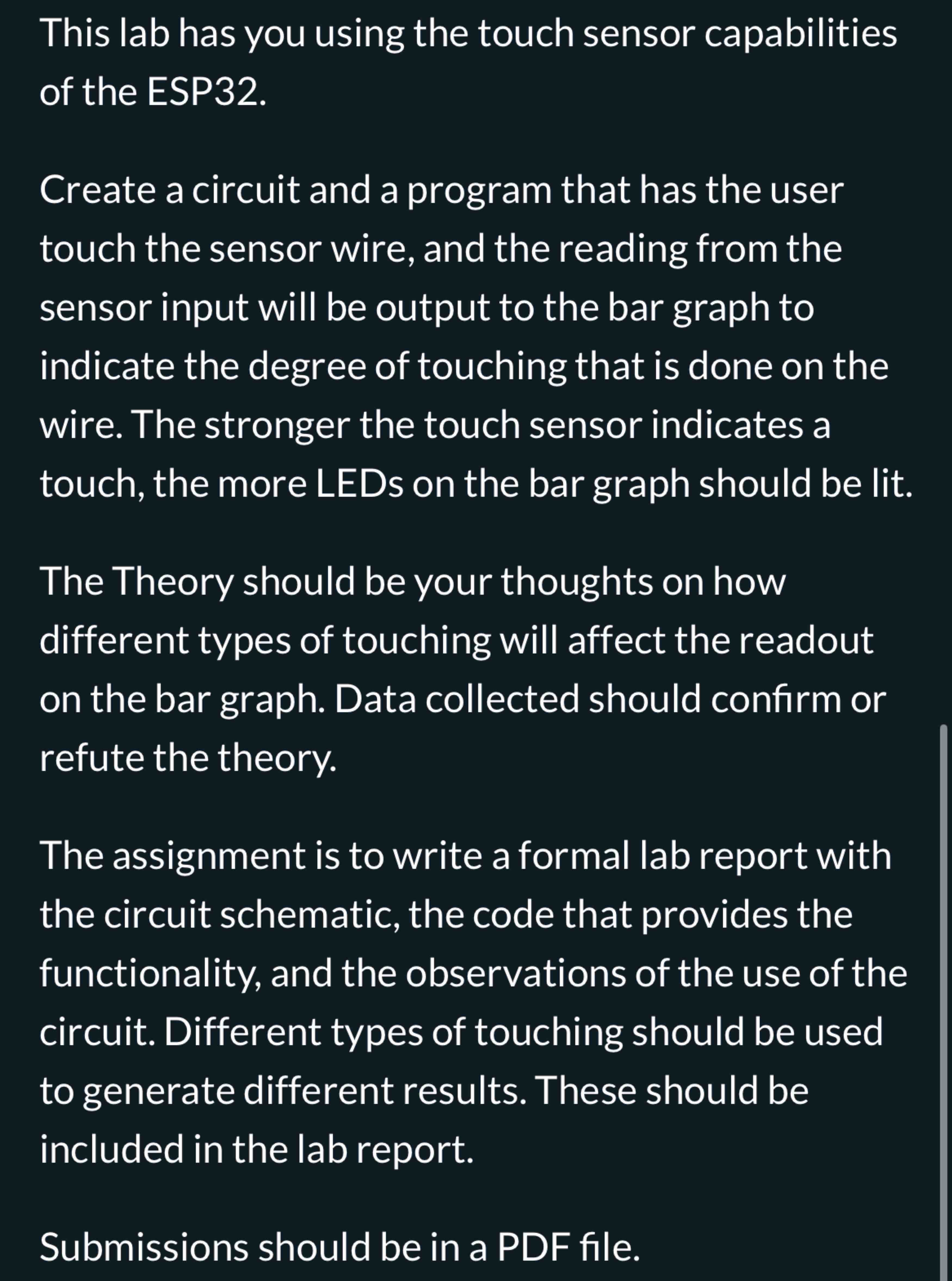 This lab has you using the touch sensor