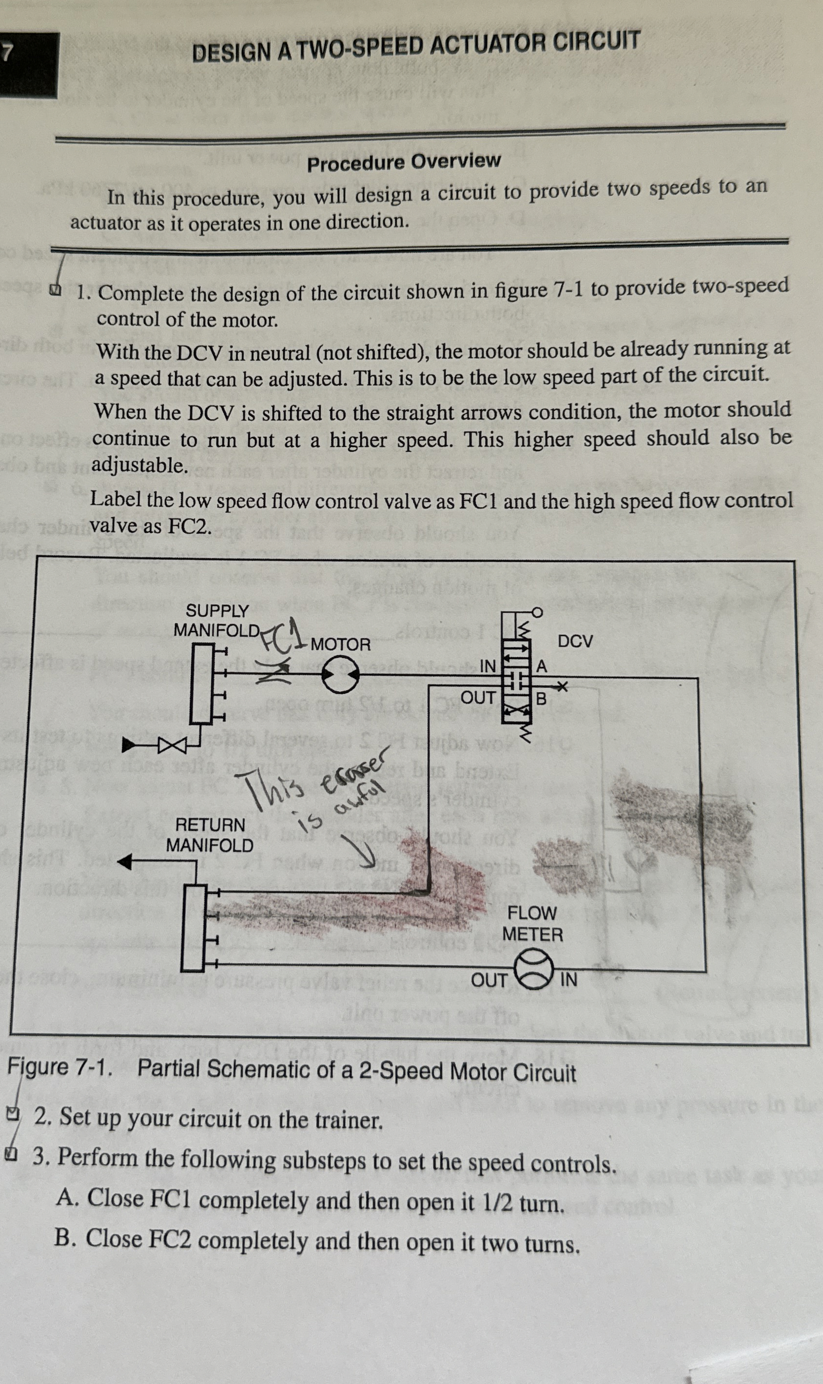 7 DESIGN A TWO - SPEED ACTUATOR CIRCUIT Procedure