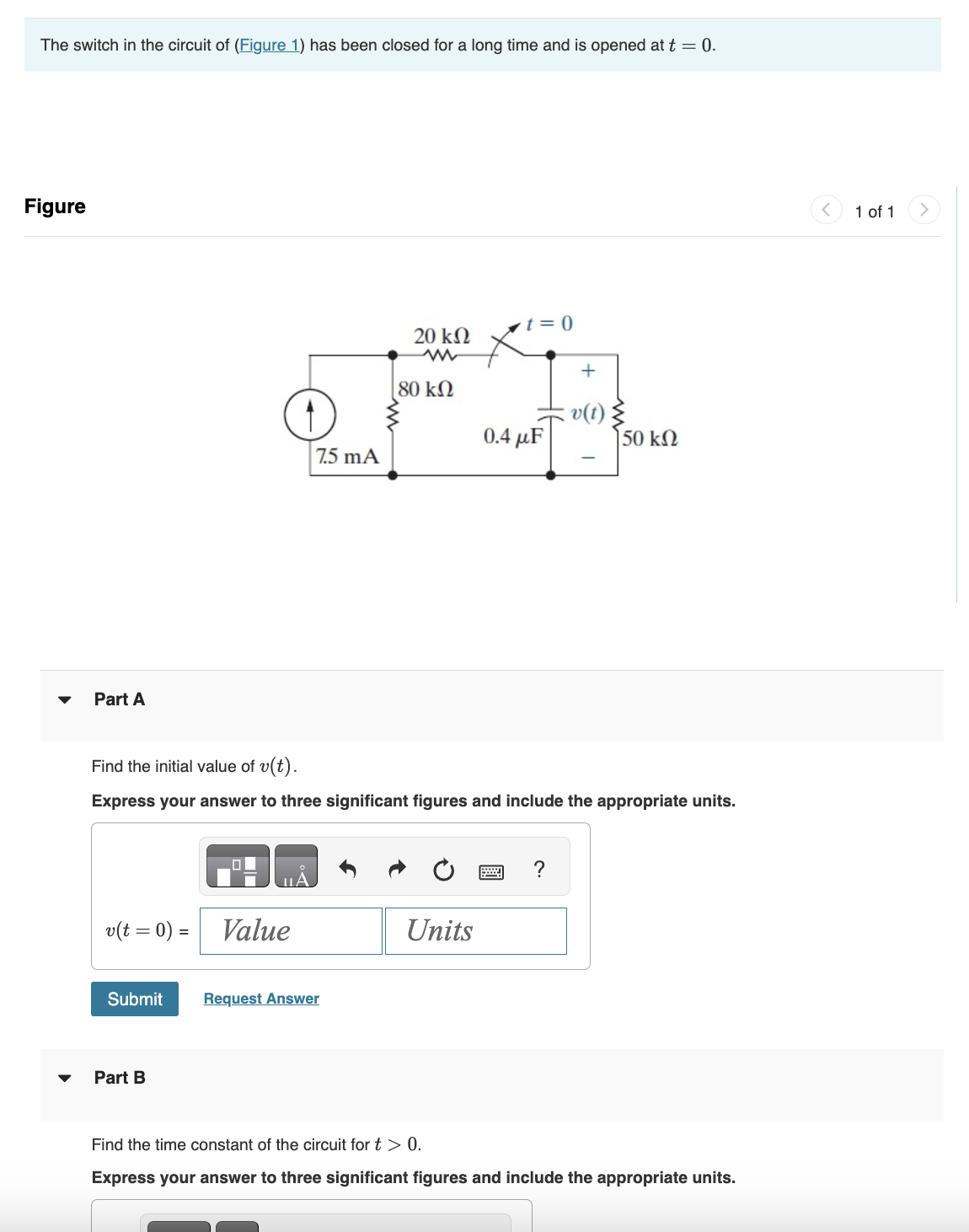 The switch in the circuit of ( Figure 1 ) has