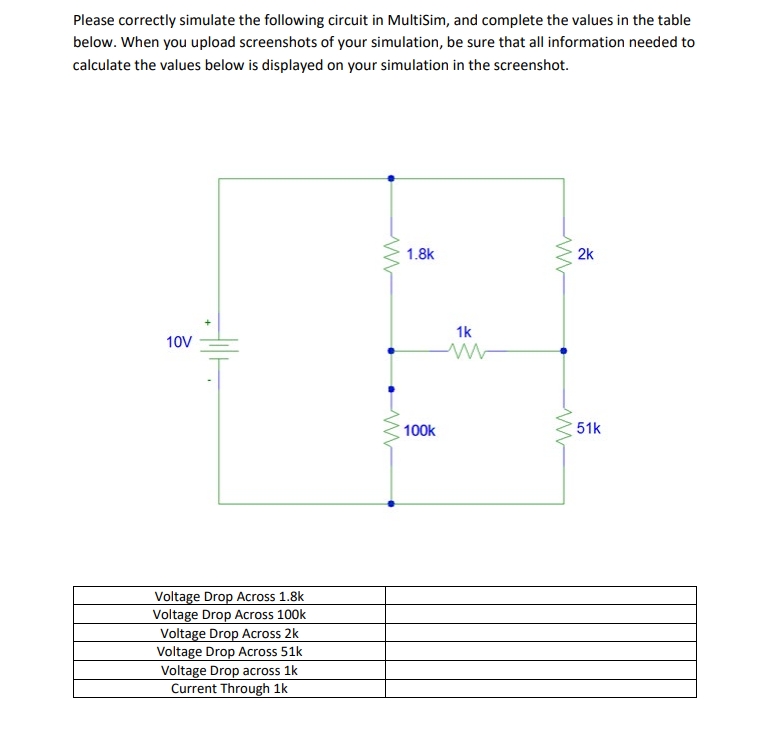 Please correctly simulate the following circuit