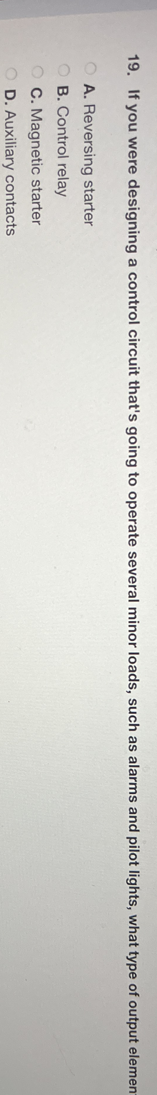 If you were designing a control circuit that's