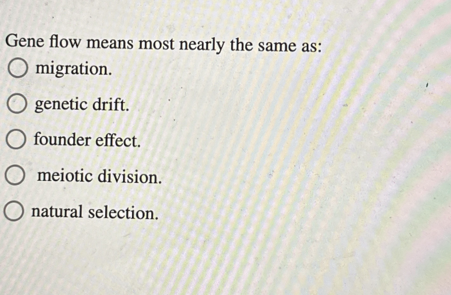 Gene flow means most nearly the same as: