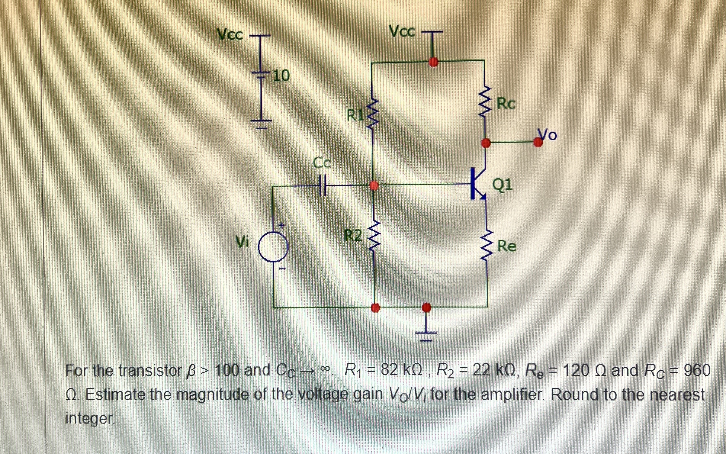 For the transistor  style=