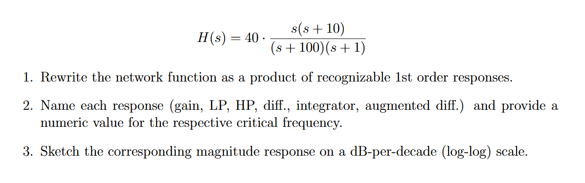 H ( s ) = 4 0 * ( s ( s + 1 0 ) ) / ( ( s + 1 0 0