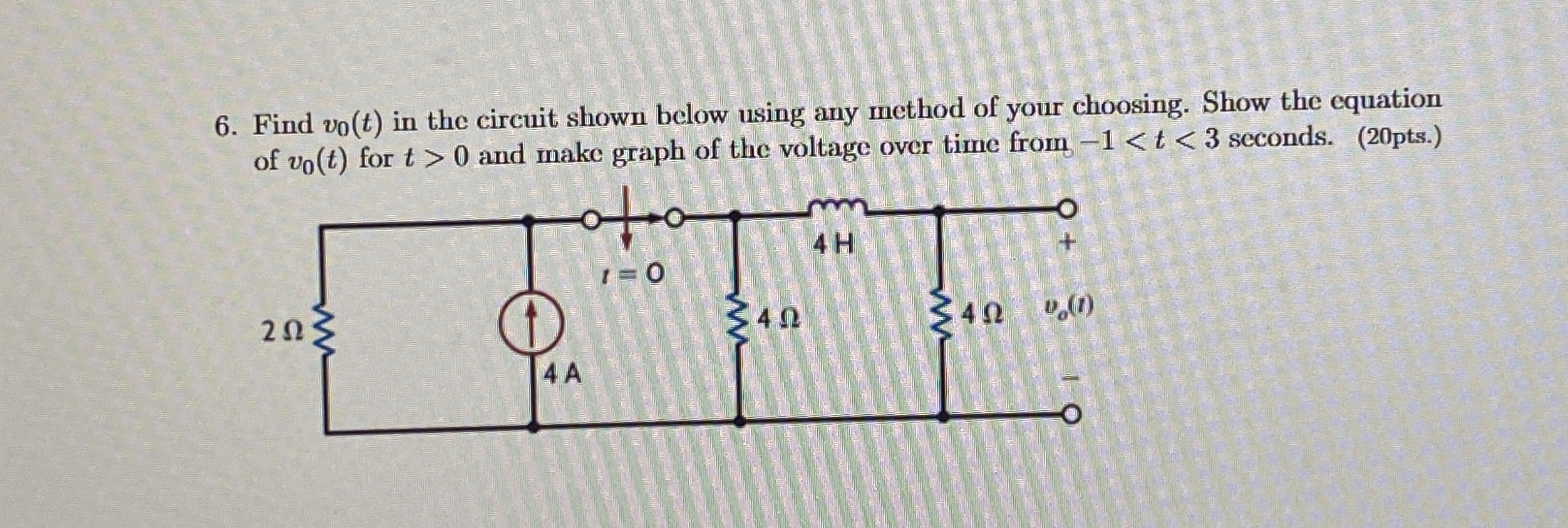 Find v 0 ( t ) in the circuit shown below using