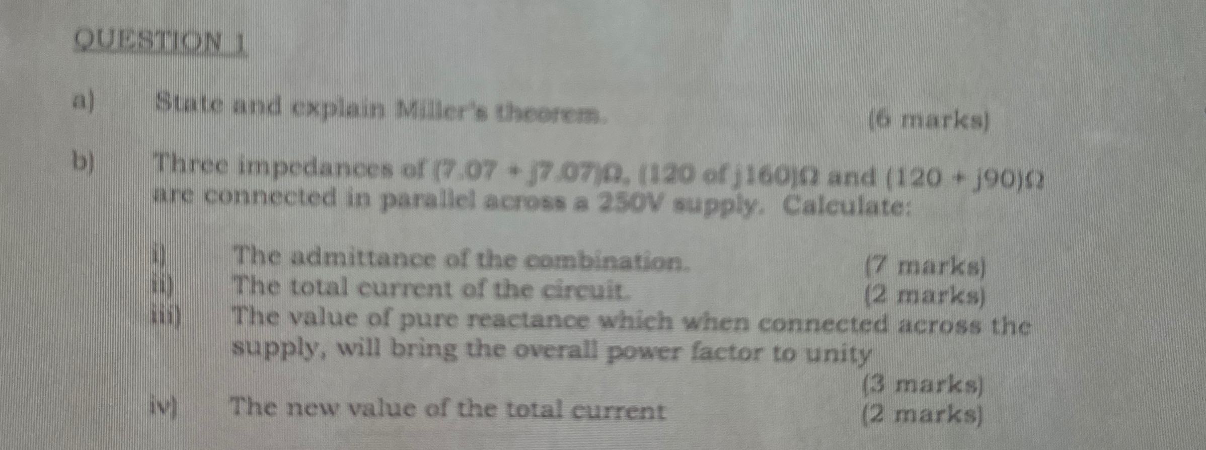 QUESTION 1 a ) State and explain Miller's