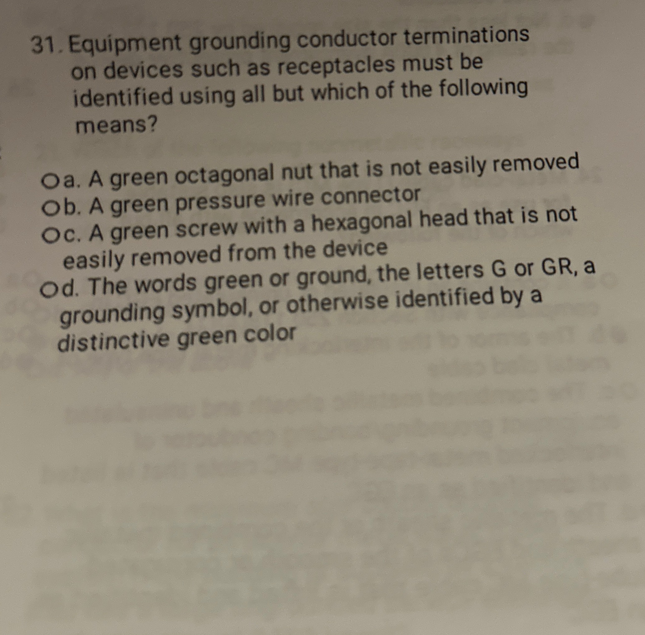 Equipment grounding conductor terminations on