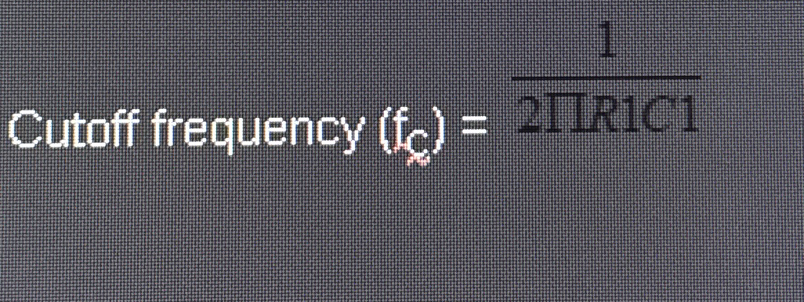 Cutoff frequency ( f f ) = 1 2 R C 1 1