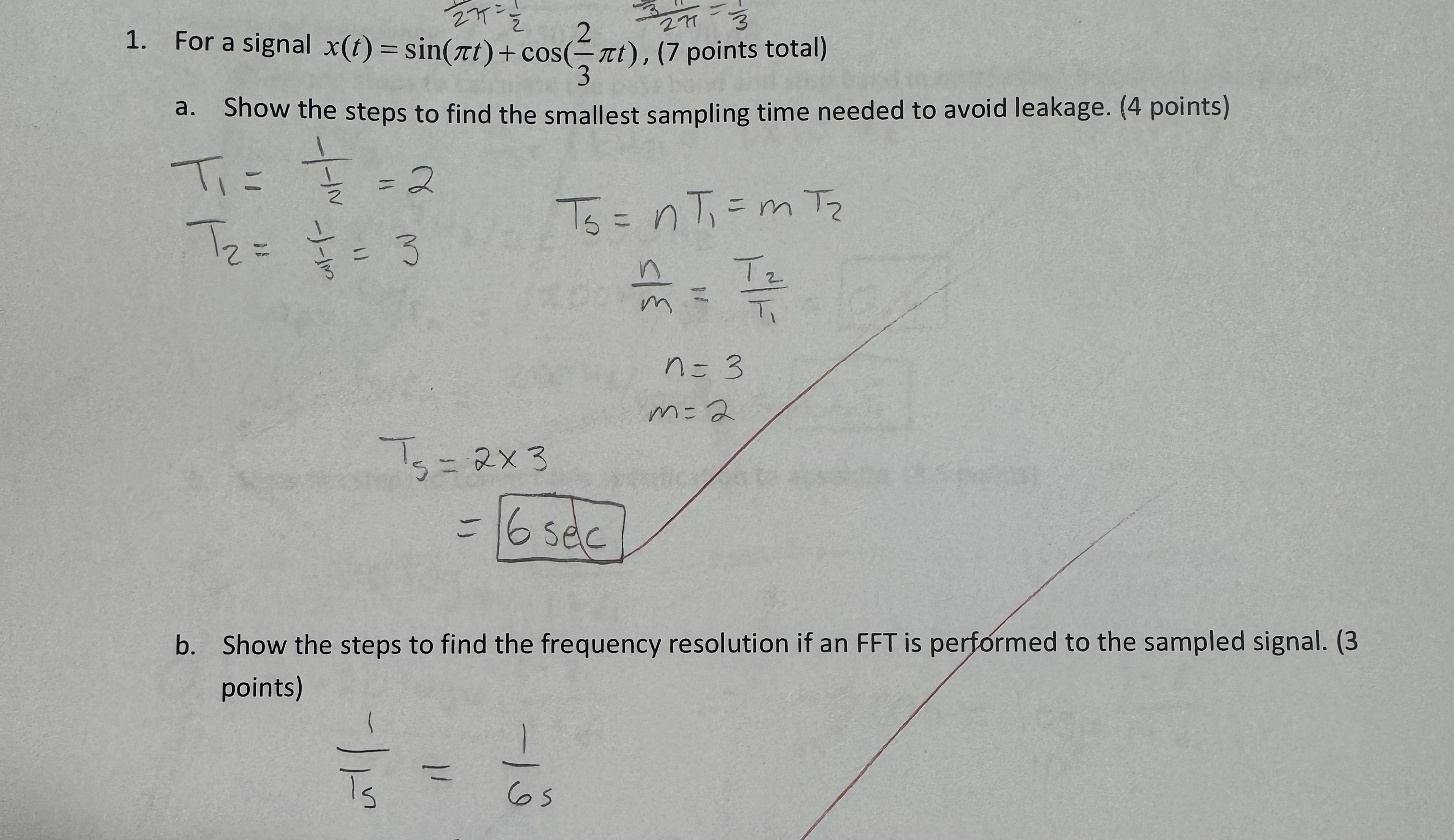 For a signal points total ) a . Show the steps to