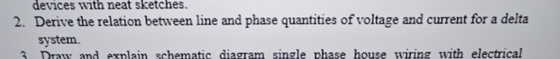 Derive the relation between line and phase