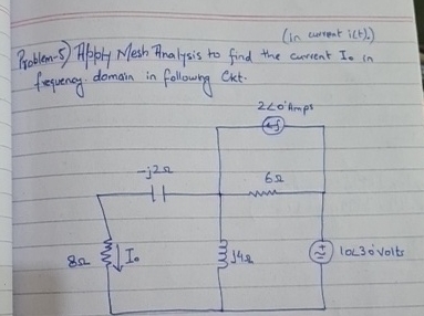 apply mesh analysis to find the current Io in