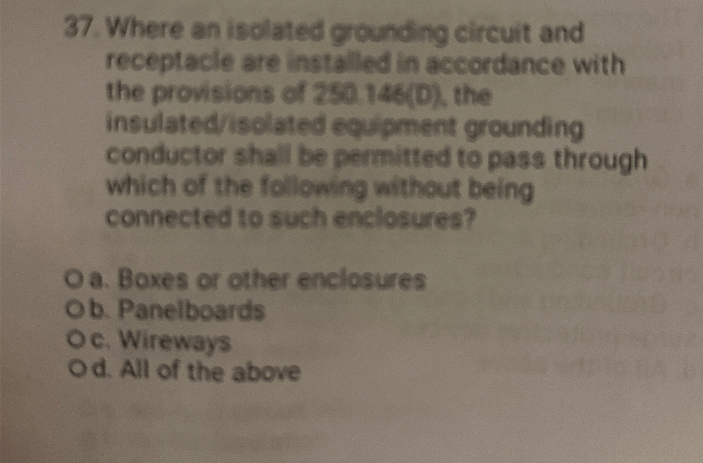 Where an isolated grounding circuit and
