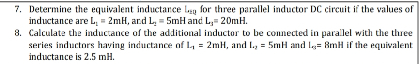 Determine the equivalent inductance L E Q for