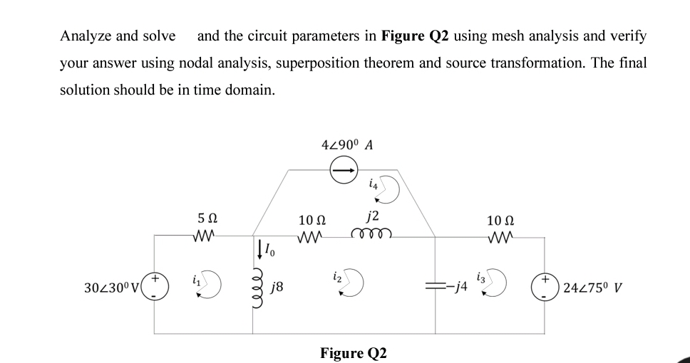 Analyze and solve Io and the circuit parameters