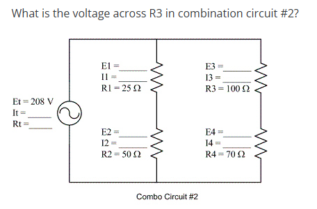 What is the voltage across R 3 in combination