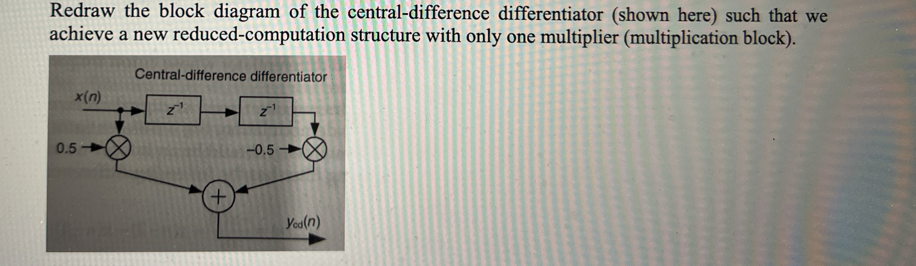 Redraw the block diagram of the central -