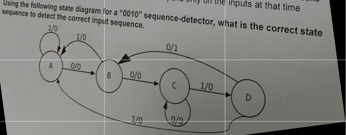 Using the following state diagram for a "