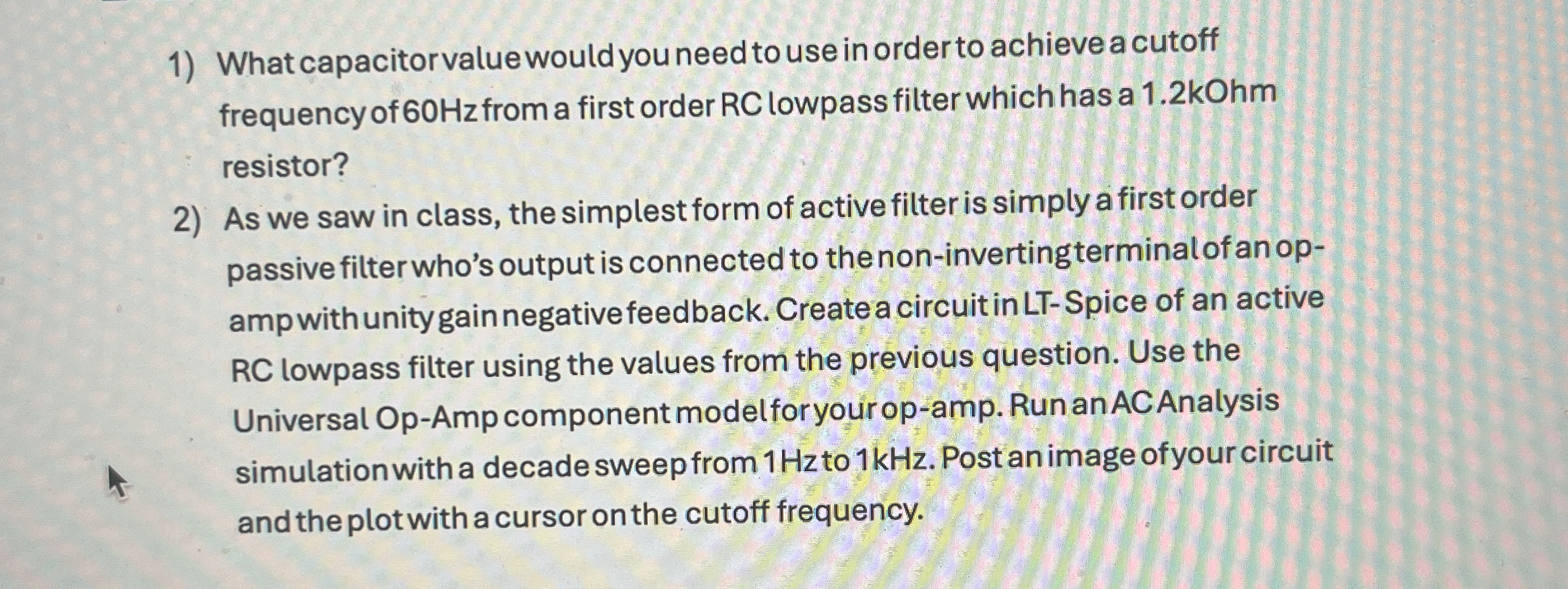 What capacitorvalue would you need to use in