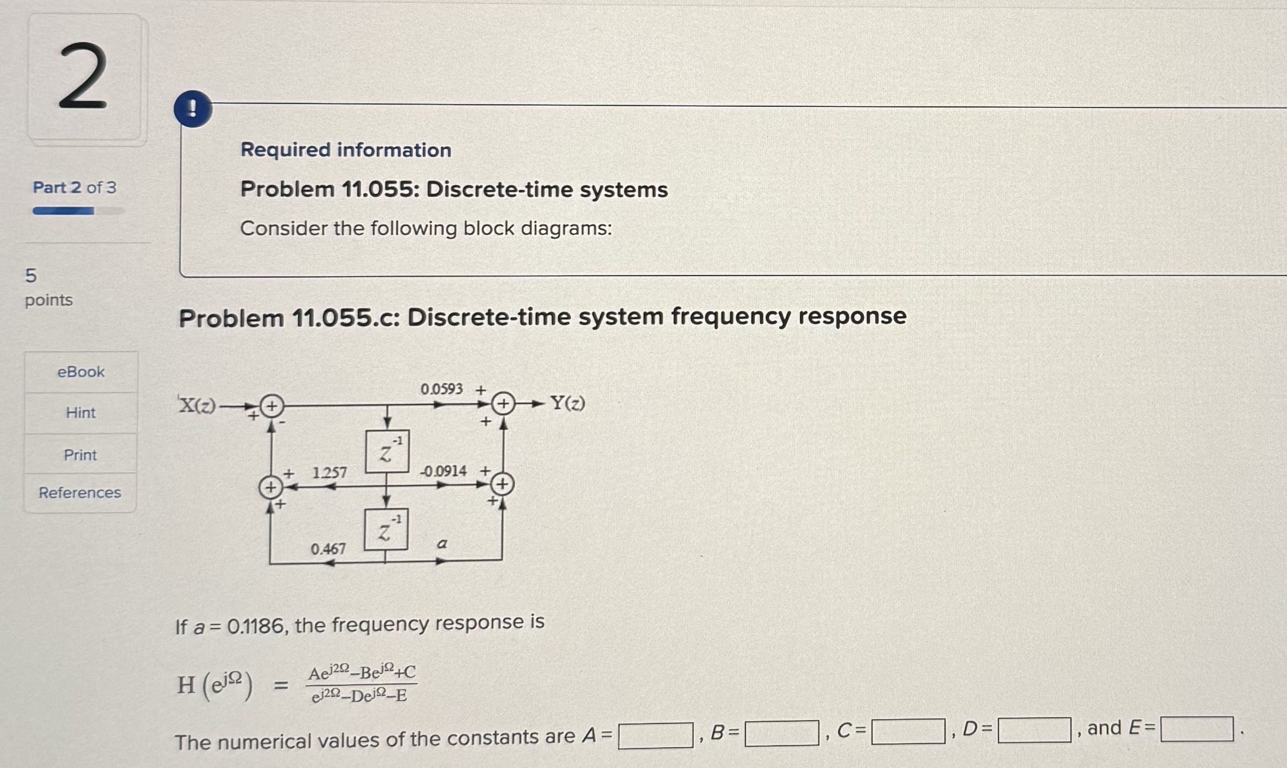 2 Part 2 of 3 Required information q , 5 points