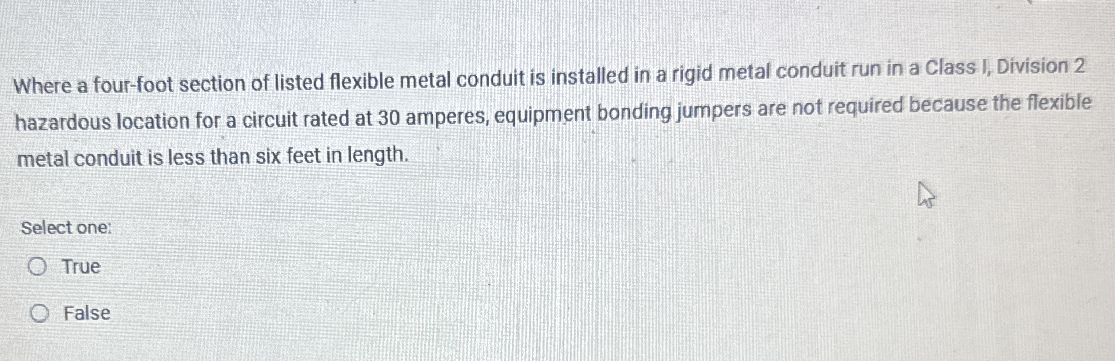 Where a four - foot section of listed flexible