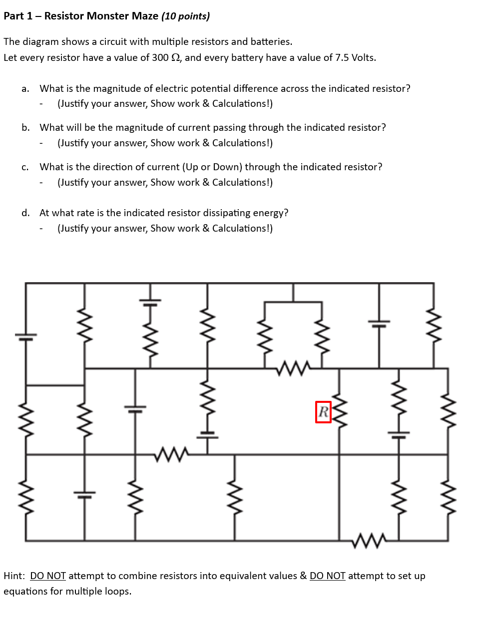 Part 1 - Resistor Monster Maze ( 1 0 points ) The