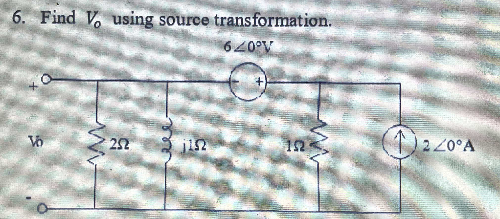 Find V 0 using source transformation The correct